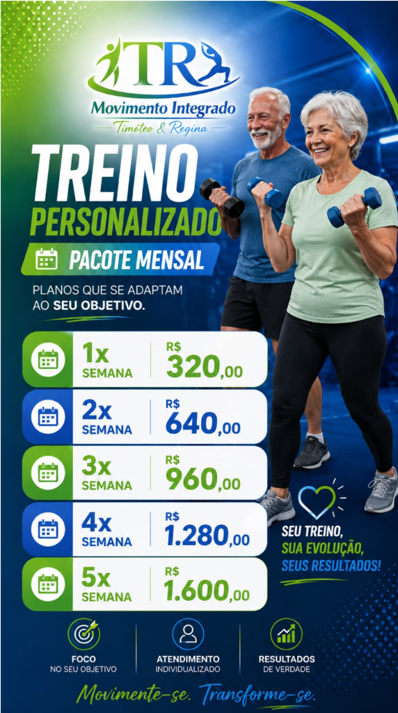 Flyer Oficial Treino Personalizado Melhor Idade - TR Movimento Integrado